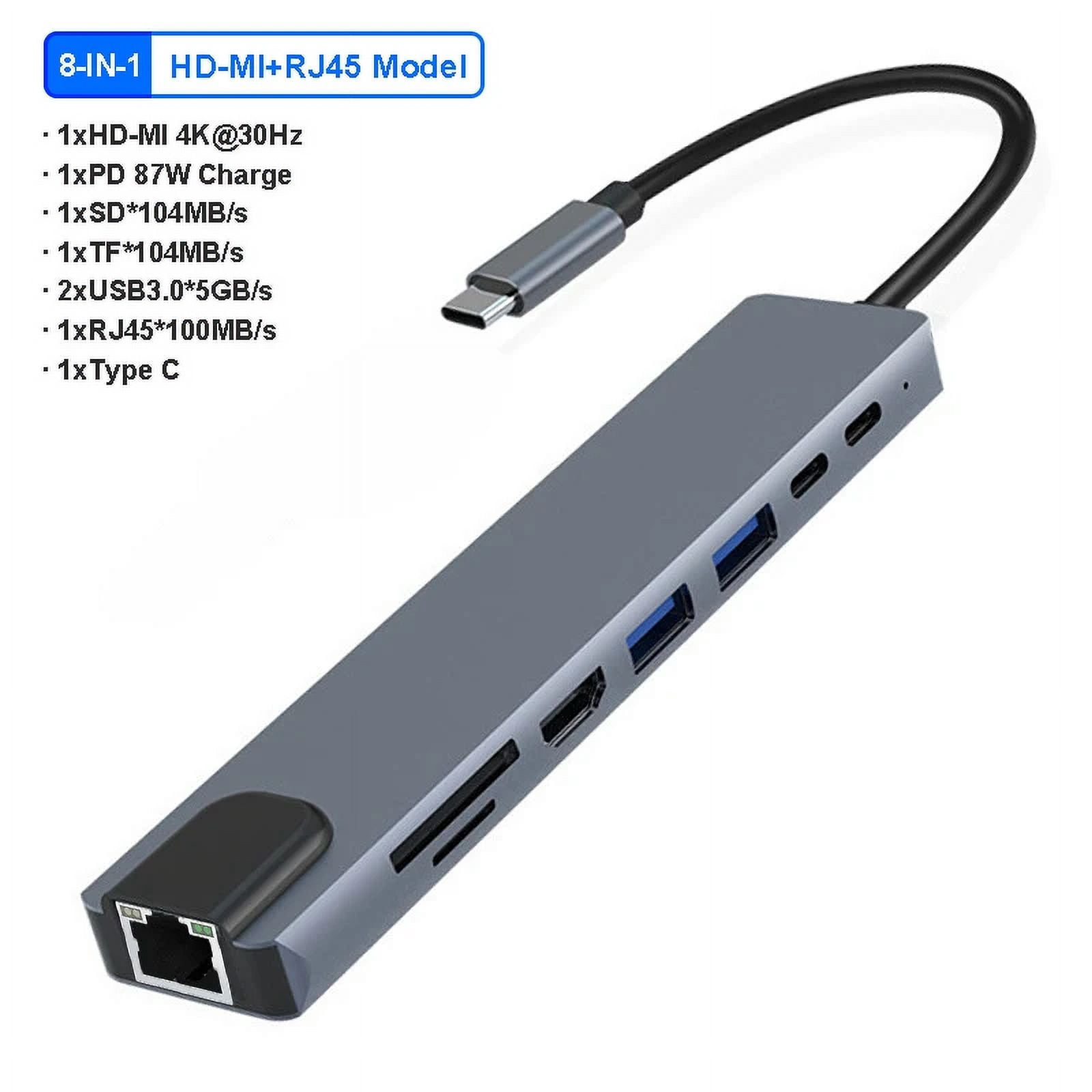 Feylan USB C hub 4K 30Hz type C to HDMI-compatible USB 3.0 adapter 11 in 1 type C hub dock PD 87W USB C splitter for MacBook Pro Air