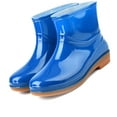 thumbnail image 2 of Botas de lluvia para mujer, antideslizantes, cortas, con punta redonda, de PVC y plástico, color azul, talla 38, 2 of 5