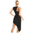 thumbnail image 4 of Doomiva Latin Dance Dress for Women Asymmetrical Rumba Samba Tango Practice Competition Costume Black XL, 4 of 7