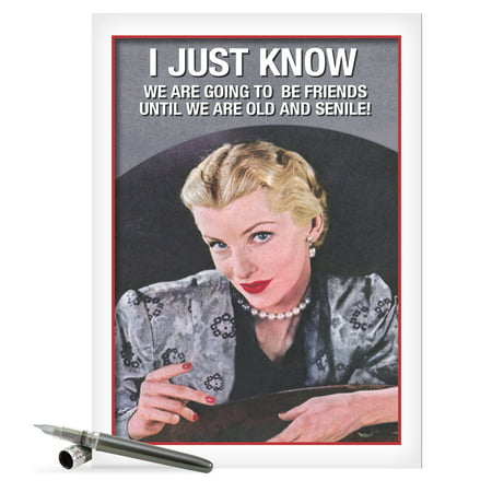 J5611 Jumbo Funny Birthday Greeting Card: 'Old Friends New Friends' with Envelope (Jumbo Size: 8.5