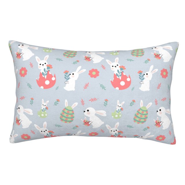 Balery Bunny cartoon with easter Funda de Cojín Estampada, Regalos para Mujeres, Regalos de Amor para Ella, Regalos para Novia o Esposa, Funda de Almohada-14"x20"