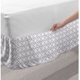 thumbnail image 2 of Abstract Bed Skirt, Minimalistically Arranged Ogee Like Motifs in Symmetrical Composition Pattern, Elastic Bedskirt Dust Ruffle Wrap Around for Bedding Decor, 4 Sizes, White and Mauve, by Ambesonne, 2 of 2