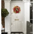 thumbnail image 2 of Barton Christmas Wreath with Red Ribbon & Bows, Green Spruce, Indoor Outdoor Holiday Decor, 35 inches, 2 of 5