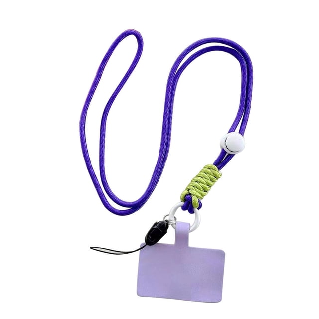 serony Universal Mobile Phone Lanyard Adjustable Detachable Neck Hanging Rope Microfiber Reusable Anti-lost Strap for Climbing Purple Long