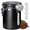 Black, variant on GMOX 22 oz Airtight Coffee Canister with Date Tracker and Measuring Scoop, Stainless Steel Coffee Bean and Ground Coffee Storage Jar, White