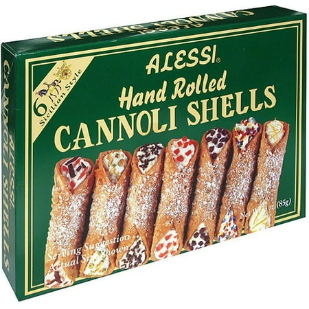 Mini Cannoli Shells - Alessi Hand-Rolled Cannoli Shells, 4 oz (Pack of 12)