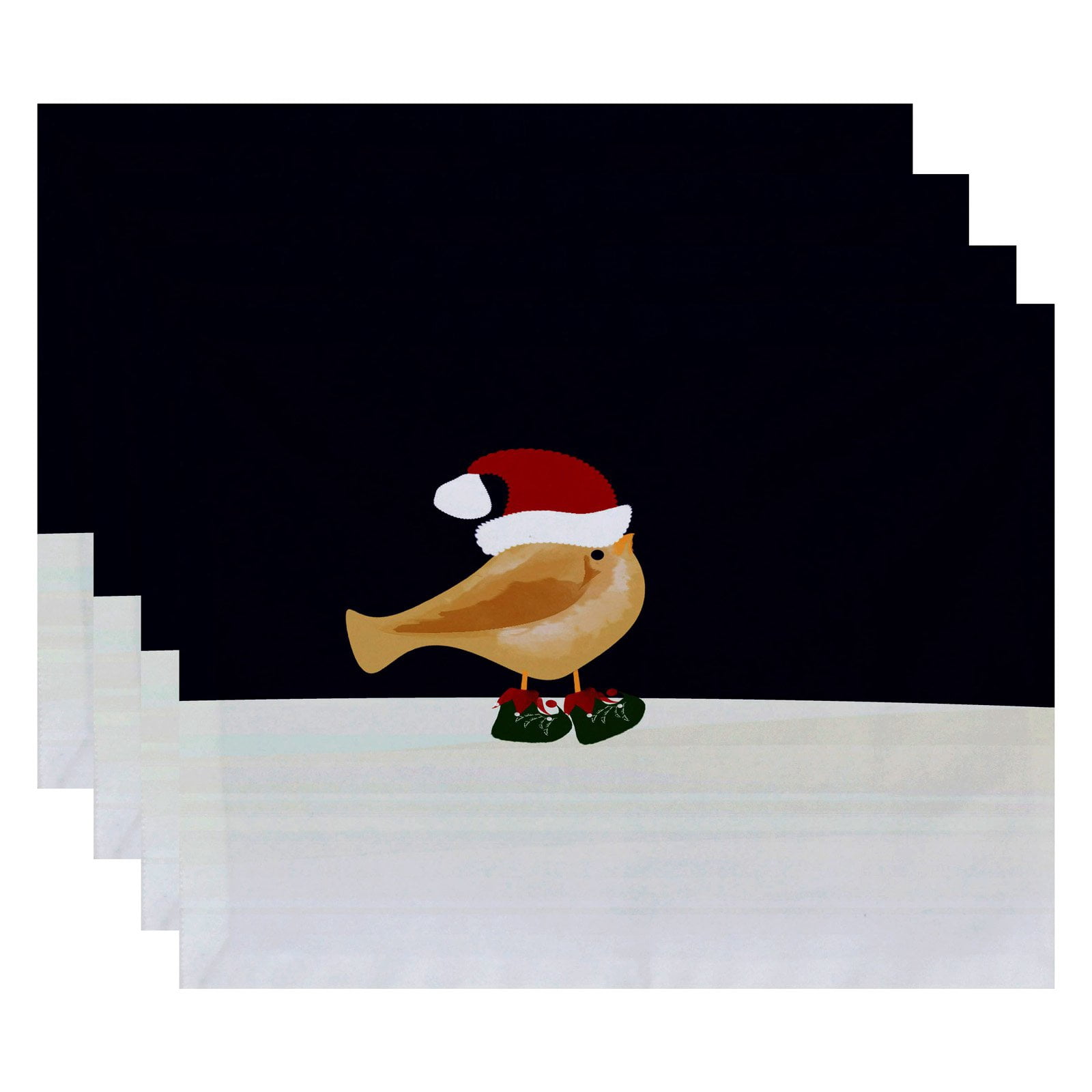 Simply Daisy 18" x 14" Merry Christmas Bird Animal Print Placemat