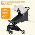 thumbnail image 5 of Kojooin Lightweight Baby Stroller, Compact Umbrella Stroller with Adjustable Sunshade/Footrest/Backrest, Folds with One Hand, Suitable for Newborns, and Can Be Taken On Board, 5 of 9
