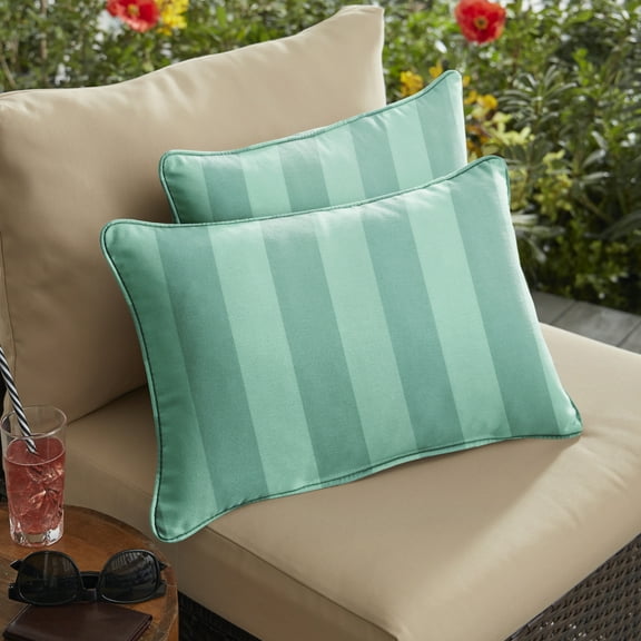 Sorra Home Preview Lagoon Indoor/Outdoor Corded Pillow Set of Two