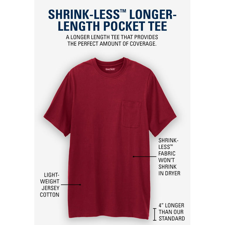 KingSize Men's Big & Tall Shrink-Less Lightweight Crewneck T-Shirt