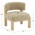 thumbnail image 3 of SAFAVIEH Couture Rosabryna Modern Faux Shearling Solid Accent Chair, Light Brown/Natural, 3 of 8