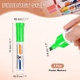 thumbnail image 2 of Uxcell Poster Markers, 2Pcs Large Capacity Permanent Huge Banners Posters Markers Bold Thick Chisel Tip Pen for Painting Drawing on Plastic Glass Wood Fabric, Light Green(0.2" Tip Width), 2 of 7