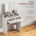 thumbnail image 4 of HOMCOM Makeup Vanity Desk with Mirror, Drawers, White, 4 of 9