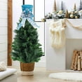 thumbnail image 4 of Cinvoph Velvet Christmas Hat Tree Topper with Peppermint Bows Ornament Winter Holiday Home Decoration Xmas Festive Gift Ideas Supplies 7.5" Sky Blue, 4 of 7