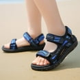 thumbnail image 4 of Sopiago Boy Sandals Summer Sports Hiking Sandals Adjustable Straps Blue,2.5(Little Kid/Big Kid), 4 of 7