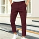 thumbnail image 1 of Puntoco Pantalones de hombre con doble pliegue, color liso, informales, para otoño e invierno, 1 of 7