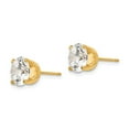 thumbnail image 6 of 14K Yellow Gold 8mm Cubic Zirconia Stud Earrings, 6 of 7