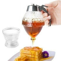 Juice Syrup Cup Squeeze Bottle Storage Pot Stand Holder Bee Drip Dispenser Kettle Honey Jar Container Kitchen