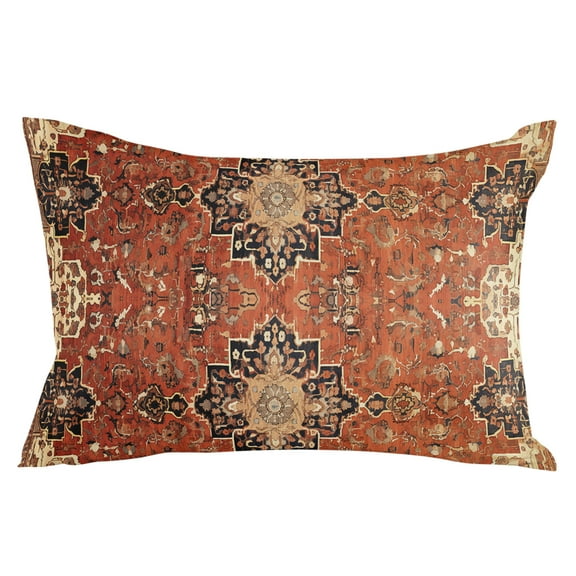 Geometric Stripe Boho Native Flower Print Standard Size Pillow Cover, Pillowcase Protectors with Zipper, Breathable Decorative Throw Pillow Case Cover, Pillow Shams for Couch Sofa 20x26Inch