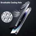 thumbnail image 4 of Compatible with iPhone 15 Aluminum Alloy Heat Dissipation Phone Case Breathable Cooling Hollow Borderless Aromatherapy Case for Men Women Slim Shockproof Phone Cover, Titanium Grey, 4 of 8