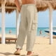 thumbnail image 5 of Ceisia Men's Spring Summer Solid Color Gift Workwear Pants - Straight Leg Button Waist Pocket Elastic Waist Casual Pants, 5 of 8