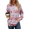 thumbnail image 2 of Hoodies For Women Oversized Winter Cute Sweatshirts Pullover Trendy Fall Clothes, Christmas Print Lightweight Design without Pockets for Comfortable Fall Winter Wear,Blue,L, 2 of 6