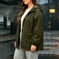 thumbnail image 6 of Womens Outdoor Jacket Waterproof Plus Size Turndown Collar Long Sleeve Solid Color Zipper Winter Fashion Jacket for Casual Cozy Loungewear, 6 of 10