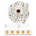 thumbnail image 6 of 13 Inch Round Placemats Set of 6, Bunny Floral Easter Non Slip Heat Insulation PP Table Mats, Elegant Pastoral Spring Floral Washable Place Mats for Kitchen Dining Party Table Decor, 6 of 7