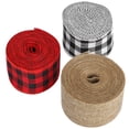 thumbnail image 2 of 3 rollos de cinta para manualidades navideñas, arpillera negra, roja, negra y blanca, materiales para lazos, envoltura de regalos (5cm), 2 of 12