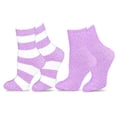 thumbnail image 2 of TeeHee Women's Warm Winter Cozy Fuzzy Slipper Socks 2 Pair Lilac, 2 of 2