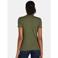 thumbnail image 4 of Time and Tru Women's Mock Neck Top with Short Sleeves, 2-Pack, Sizes XS-XXXL, 4 of 7