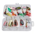 thumbnail image 1 of 10x Rotating Spoon Kit Fishing Lures Metal Bass Trout Perch Pike Artificial Bait, 1 of 8