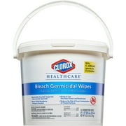 Clorox Healthcare Bleach Germicidal Wipes, 12 x 12, Unscented, 110/Canister