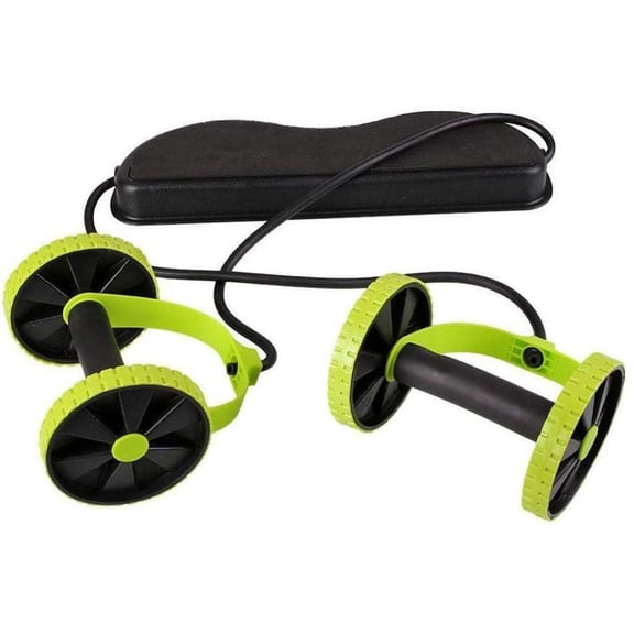 Fitness Pull Rope Abdominal Double Roller - Core Exercise Equipment for Slimming and Strengthening (Arm, Leg, Back, Ab)
