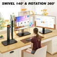 thumbnail image 2 of Single Monitor Stand Mount for 13-32 Inch Screens, Free-Standing Riser with Swivel Tilt Rotation Height Adjustable, Universal Desk up to 44lbs, 75x75, 100x100mm, 2 of 4