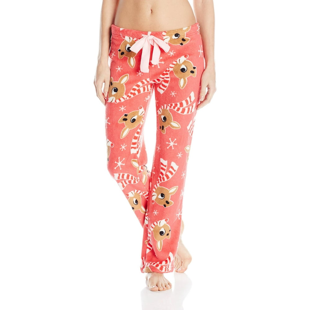 Rudolph Rudolph Womens Pajama Pants Plush Holiday Loungewear, Rudolph