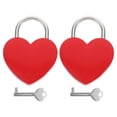 thumbnail image 1 of 2 Sets Love Locks Suitcase Padlocks Heart Shaped Luggage Padlock for Decor, 1 of 9