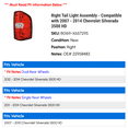 thumbnail image 2 of Right Tail Light Assembly - Compatible with 2007 - 2014 Chevy Silverado 3500 HD 2008 2009 2010 2011 2012 2013, 2 of 2