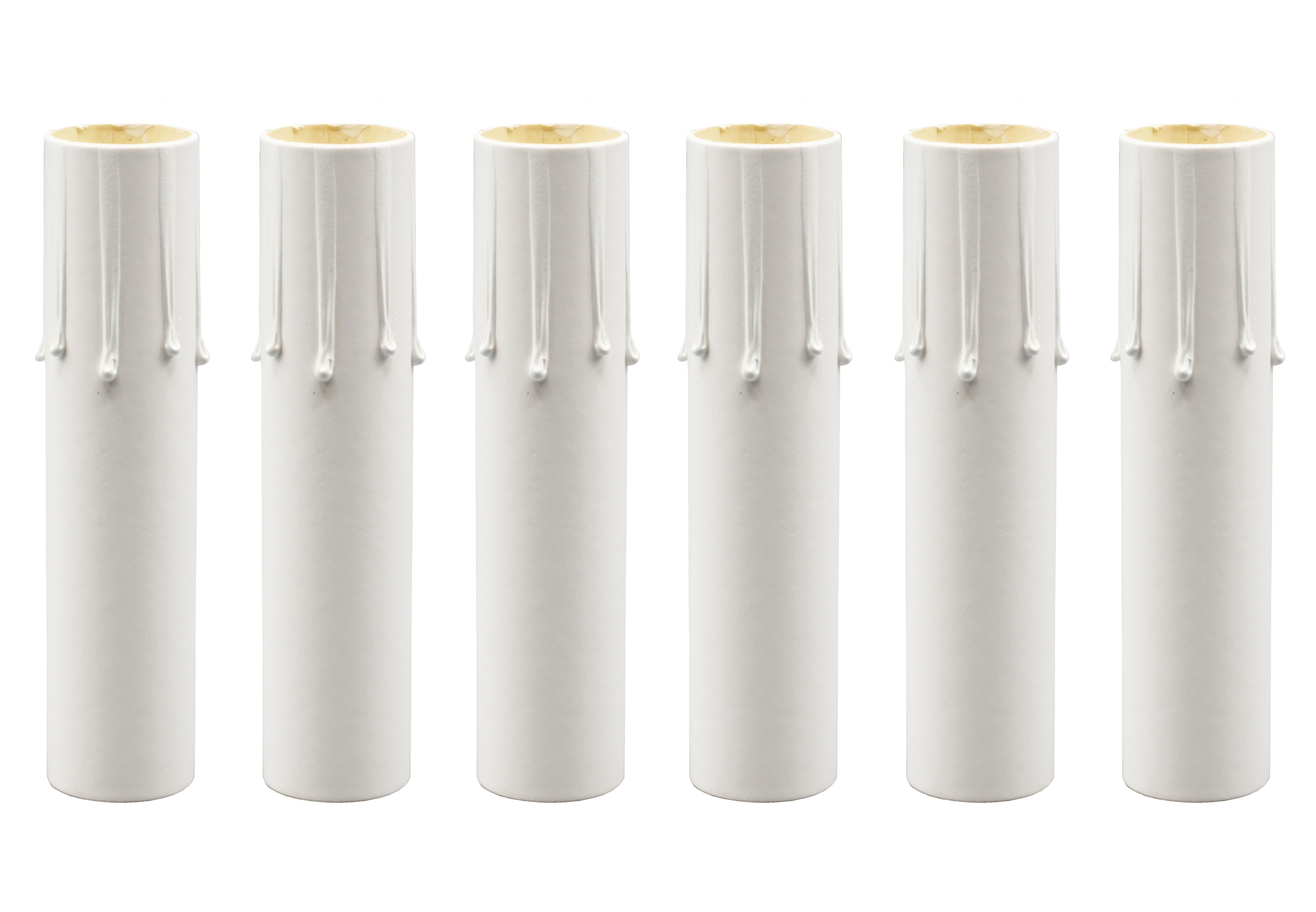 White Drip Look Candle Socket Covers for Chandeliers 4 Inch