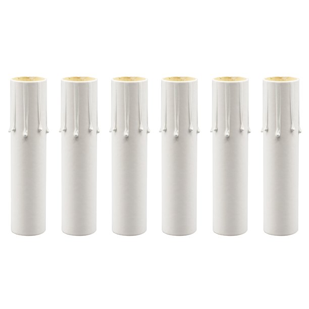 White Drip Look Candle Socket Covers for Chandeliers 4 Inch