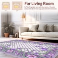 thumbnail image 2 of ODIKA 2'x3' Machine Washable Non-Slip Area Rug, Vintage Floral Trellis with Stylized Blossoms and Interlocking Latticework High Traffic Rug, Purple, 230447, 2 of 7