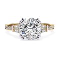 thumbnail image 2 of IGI Certified Lab Grown Diamond Engagement Ring | Center 8MM Cushion Cut 3 Stone Solitaire Anniversary Wedding Rings For Women In 18K Solid Yellow Gold | F-G, VS-SI Quality (3.00 Ctw) Ring Size-9, 2 of 7