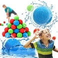 thumbnail image 3 of Firefly Hope 60 Pcs Balles d'Eau Réutilisables Ballons d'Eau Réutilisables pour Combat de Ballons d'Eau Extérieurs Piscine Extérieure, 3 of 4