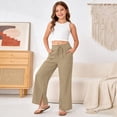 thumbnail image 7 of Lullu Toddler Girls Casual Pants Solid Color Loose Straight Pants for Kids, Sizes 4-14, 7 of 7