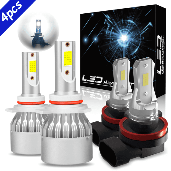 OBNDVU For Dodge Challenger 2015-2021 LED Headlight Bulbs High Low Beam Fog Light Set 4 Pack