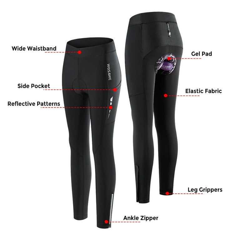 Women Cycling Pants with Pocket Breathable Gel Padded Bike Bicycle