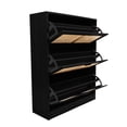 thumbnail image 4 of Loft & Luv Natural Rattan Shoe Cabinet w/ 3 Doors in Black, 4 of 8