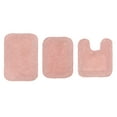 thumbnail image 2 of Home Weavers Radiant Collection 100% Cotton Non-Slip Bathroom Rug Set Machine Washable Bathroom Rug-17"x24", Bath Rug- 21"x34", U Shaped Contour- 20"x20", Pink Color 3 Piece Bath Rug set, 2 of 9