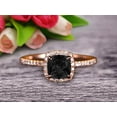 thumbnail image 3 of Cushion Cut 10k Rose Gold 2.05 Carat Black Diamond Moissanite Engagement Ring, 3 of 6