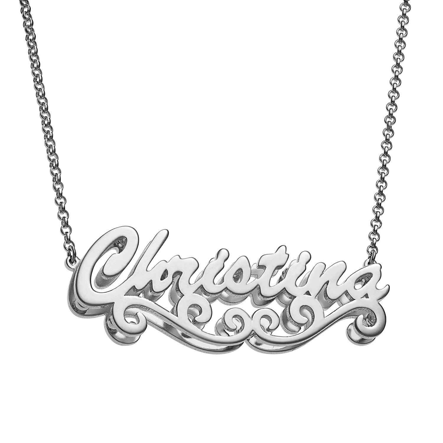 stacked nameplate necklace